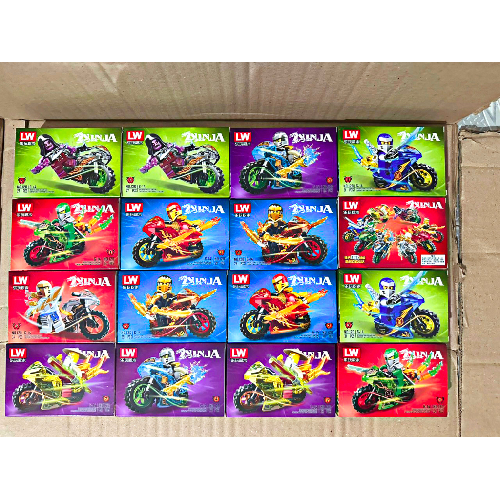 Lego Ninja đi xe moto Lego Khủng Long Lắp Ráp Xếp Hình Hộp Lego Noxe Knight