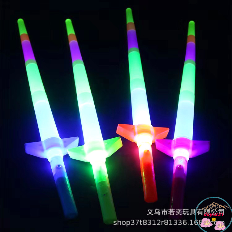 Gậy Phát Sáng Đồ Chơi 4 Đoạn, Kiếm Nhựa Có Đèn LED Phát Sáng Dành Cho Trẻ Em.