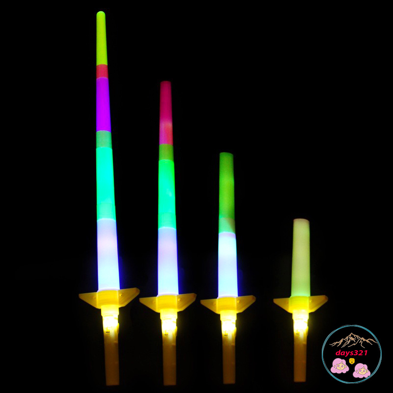 Gậy Phát Sáng Đồ Chơi 4 Đoạn, Kiếm Nhựa Có Đèn LED Phát Sáng Dành Cho Trẻ Em.