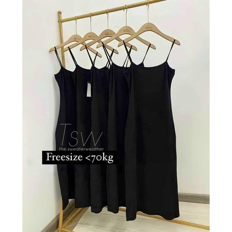 Đầm gân 2 dây xoè đơn giản  - CarotShop