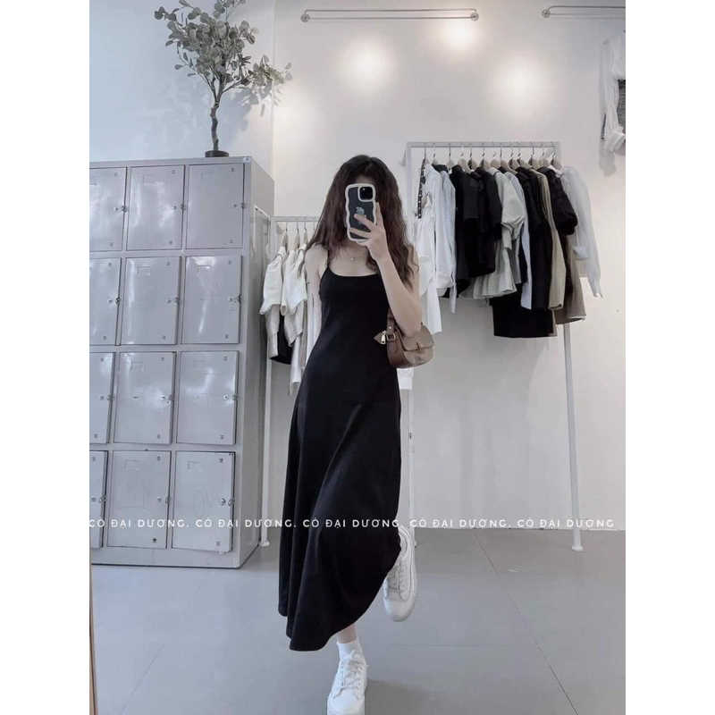 Đầm gân 2 dây xoè đơn giản  - CarotShop