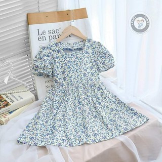Váy thô lụa KiMi kids hoa nhí