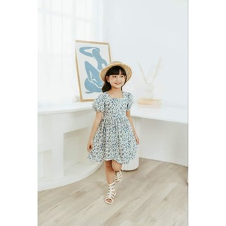 Váy thô lụa KiMi kids hoa nhí
