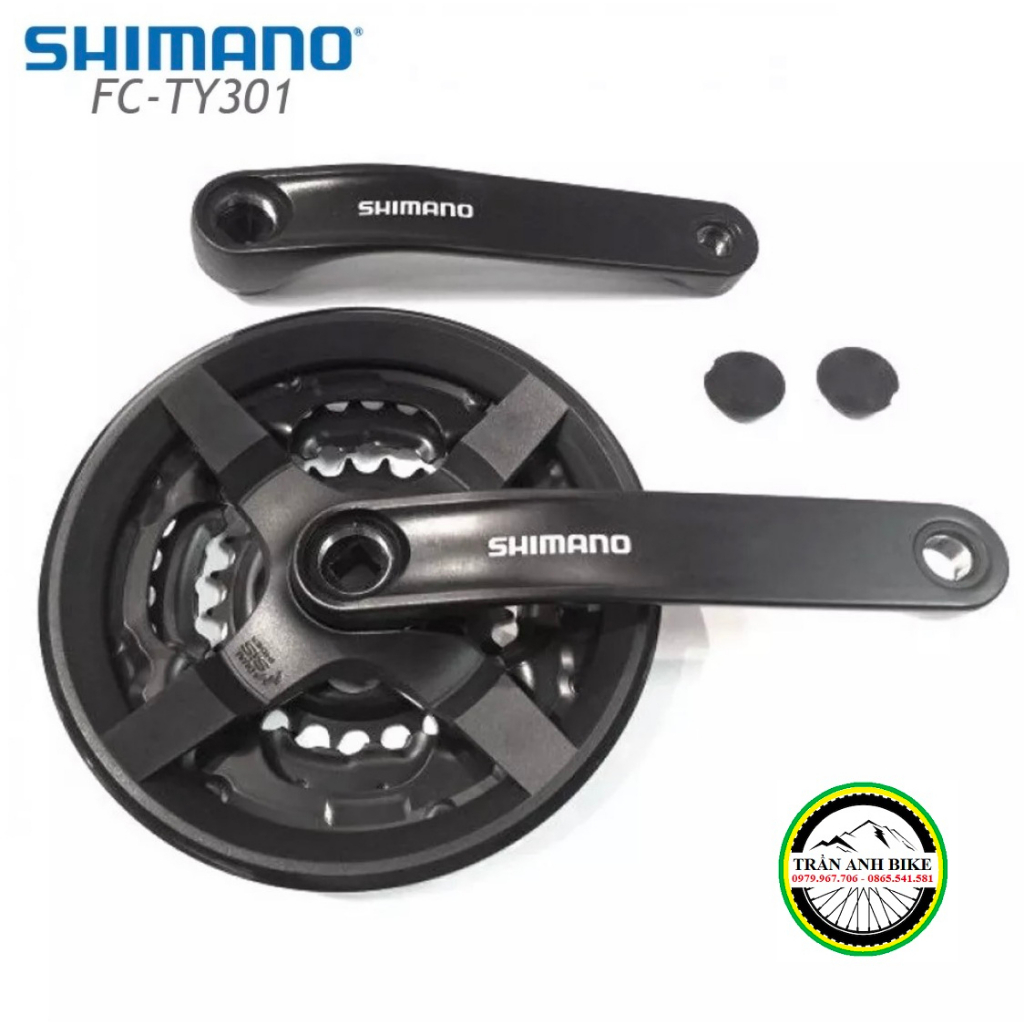 Đùi đĩa  xe đạp SHIMANO FC TY301 28-38-48T - Hàng chính Hãng