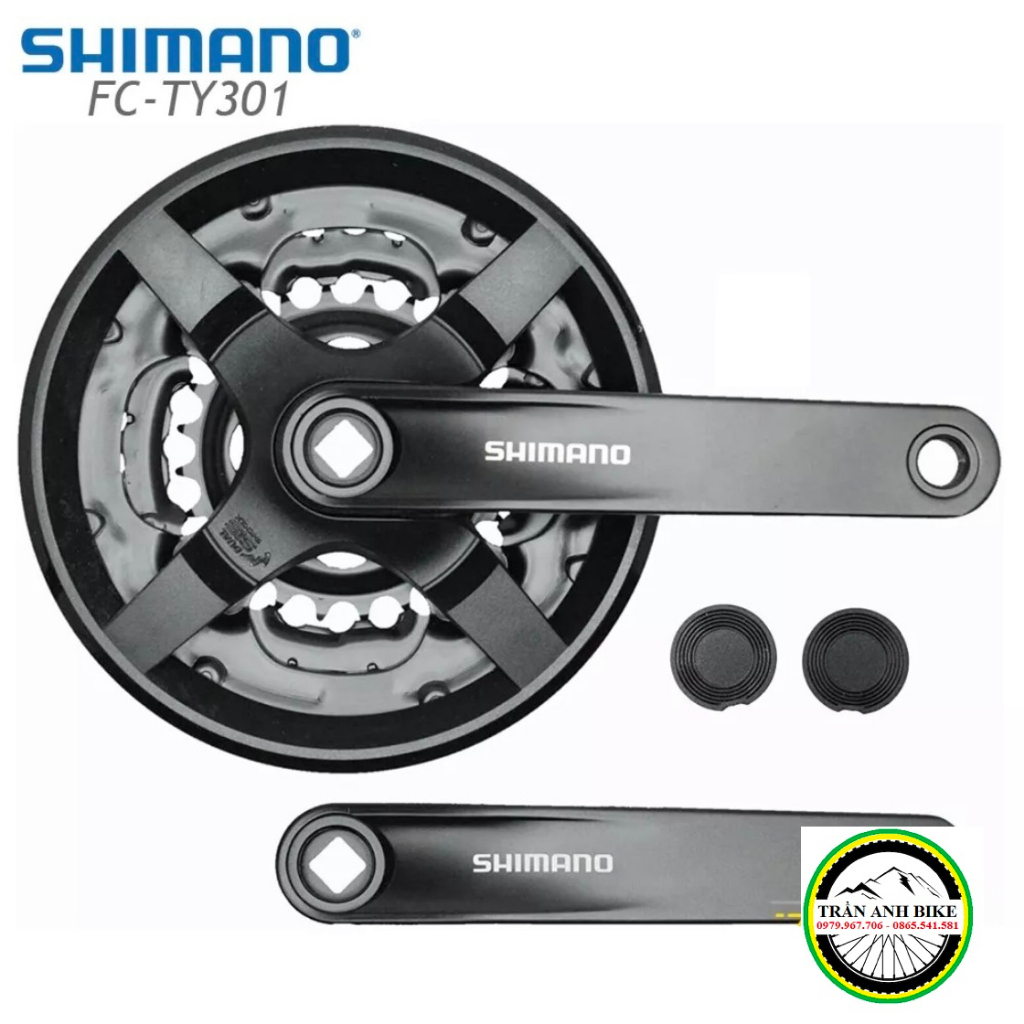 Đùi đĩa  xe đạp SHIMANO FC TY301 28-38-48T - Hàng chính Hãng