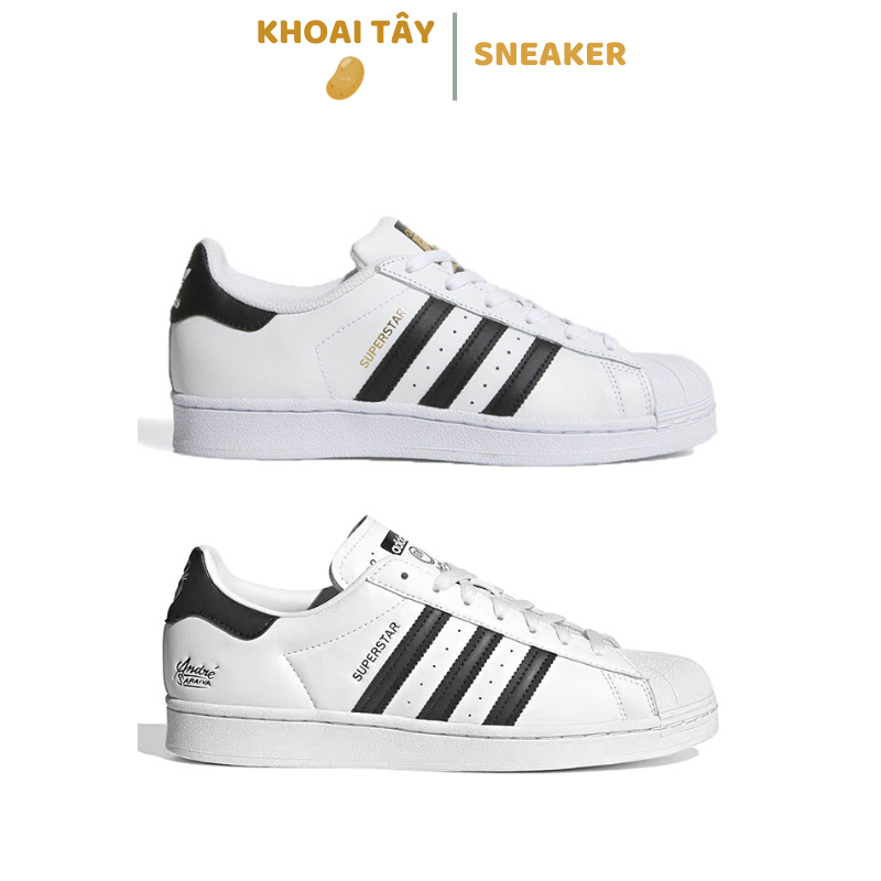 Giày Adidas Superstar André Saraiva Chalk White Black - Giày Thể Thao Adidas Mũi Sò Classic Màu Trắng Sọc Đen Full Box