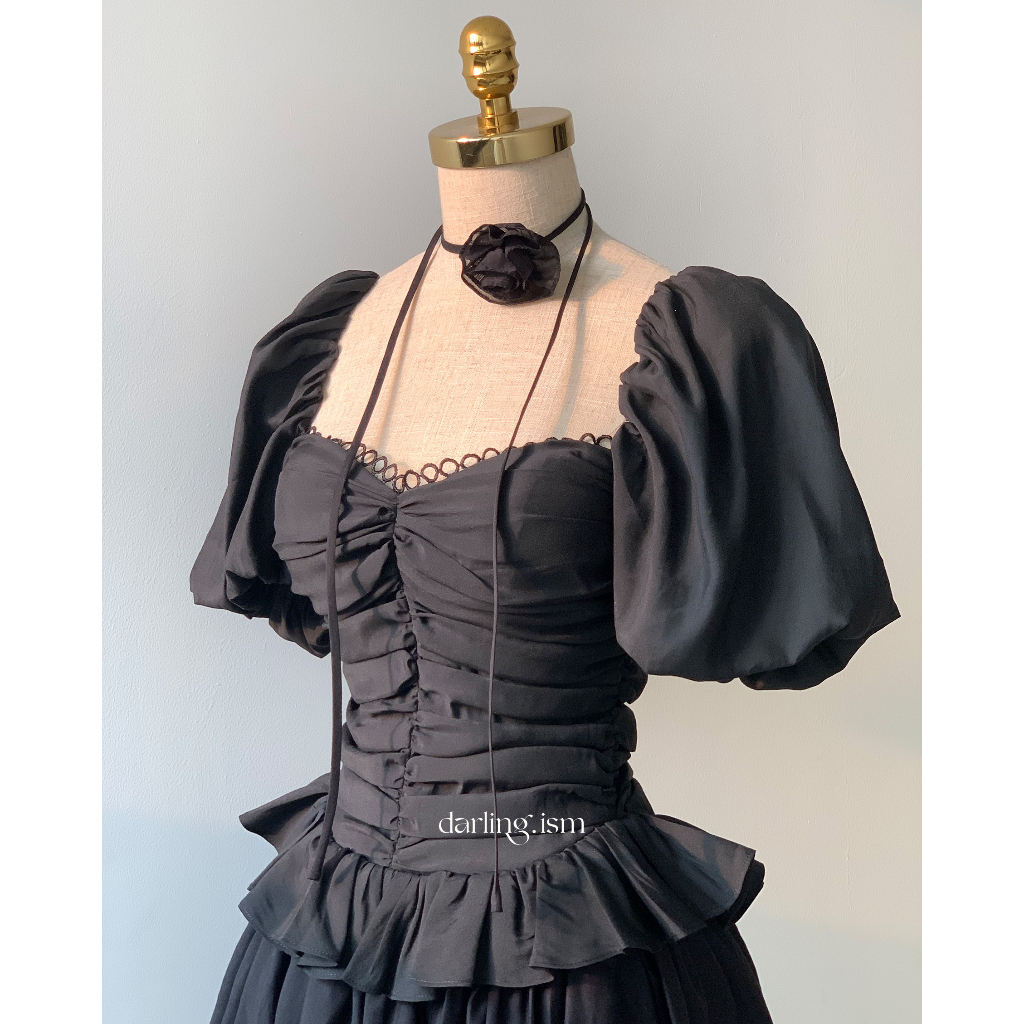 DARLING.ISM - Đầm xoè 3 tầng tay phồng Selena dress vải tơ crep