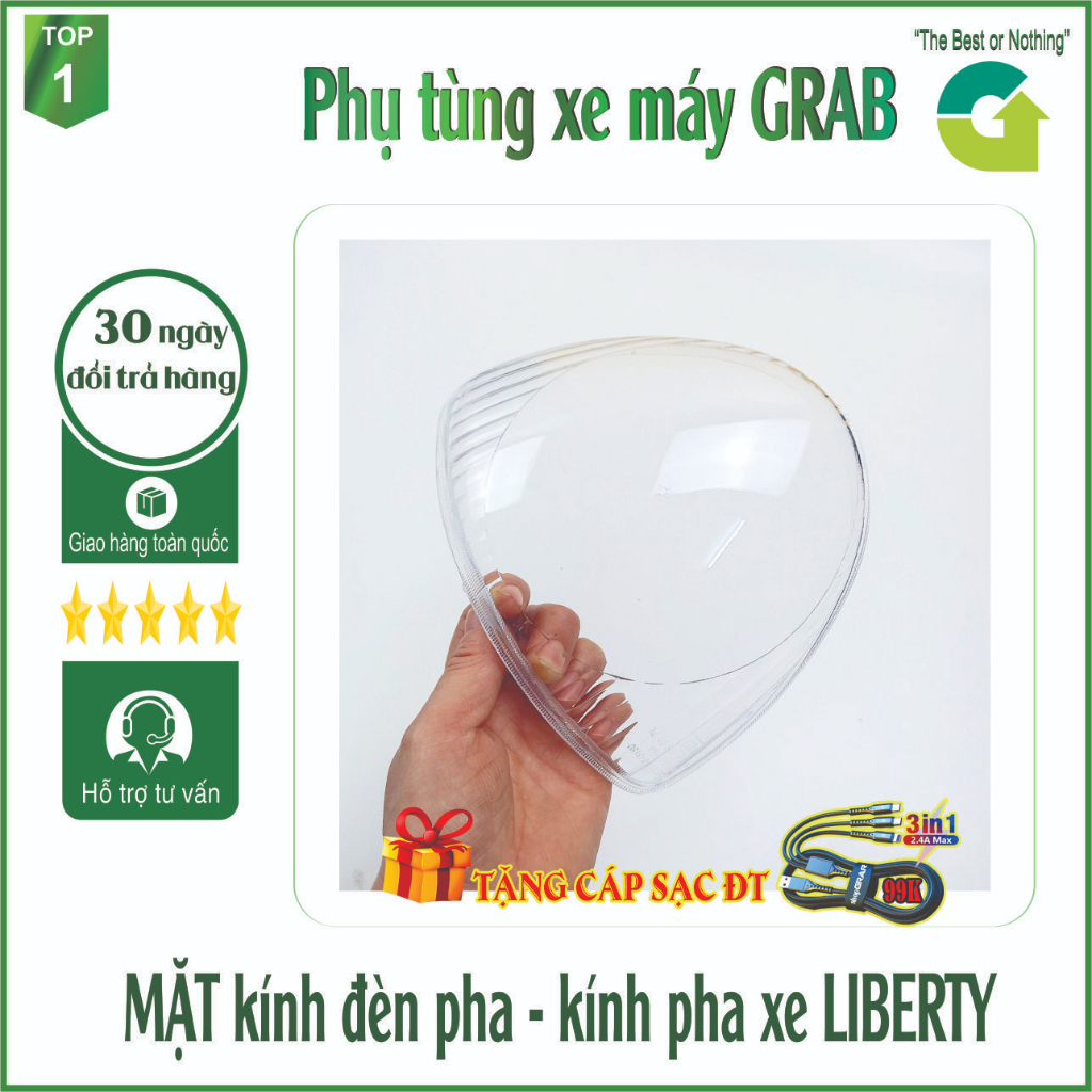 Mặt kính đèn pha xe Liberty - Kính đèn pha xe máy Liberty - SPD-305 (9021)