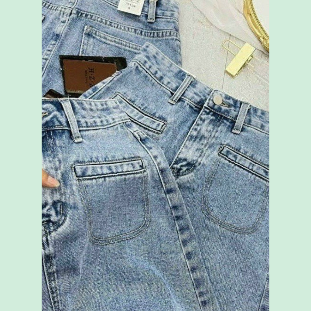 Chân váy jean, váy bò dáng dài Midi, chân váy jean xẻ tà trước, thiết kế 2 túi ngang siêu cá tính | BigBuy360 - bigbuy360.vn