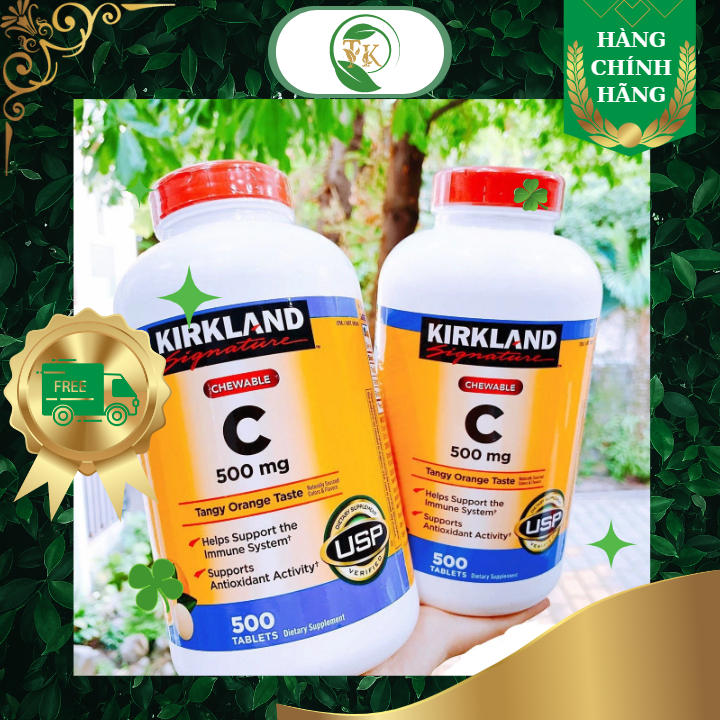 Viên ngậm Bổ Sung Vitamin C Kirkland Signature Chewable Vitamin C Kirkland 500mg