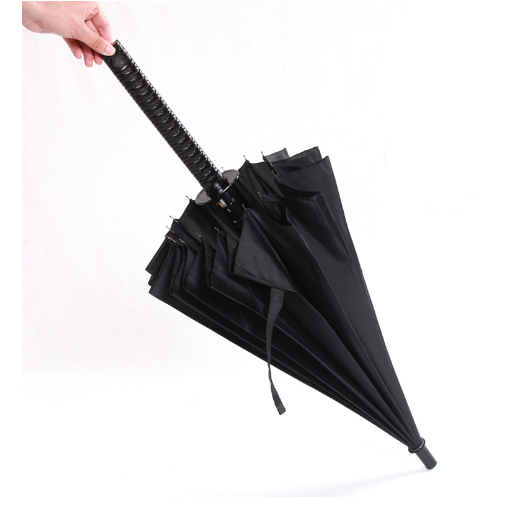 Ô võ sĩ samurai siêu ngầu, dù che nắng mưa màu đen kiếm hiệp