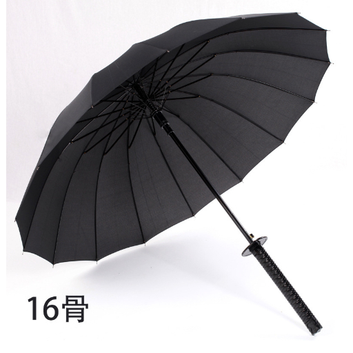 Ô võ sĩ samurai siêu ngầu, dù che nắng mưa màu đen kiếm hiệp