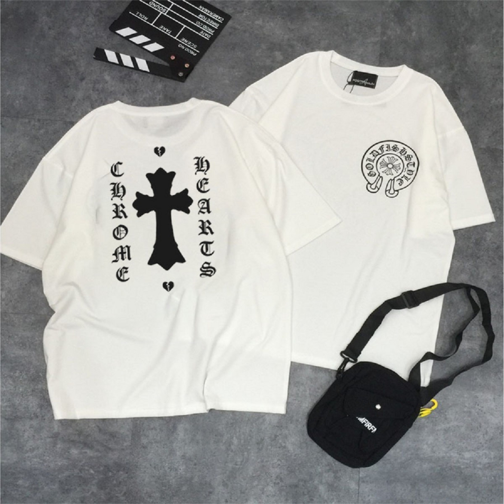 Áo thun Unisex nam nữ, áo phông form rộng tay lỡ "chrome heat thánh giá 3"