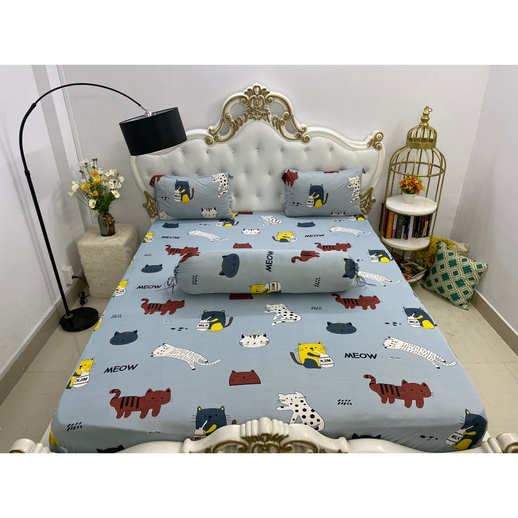 Bộ Drap Thun Hàn Quốc Mát Lạnh {4 MÓN} Cực Hot