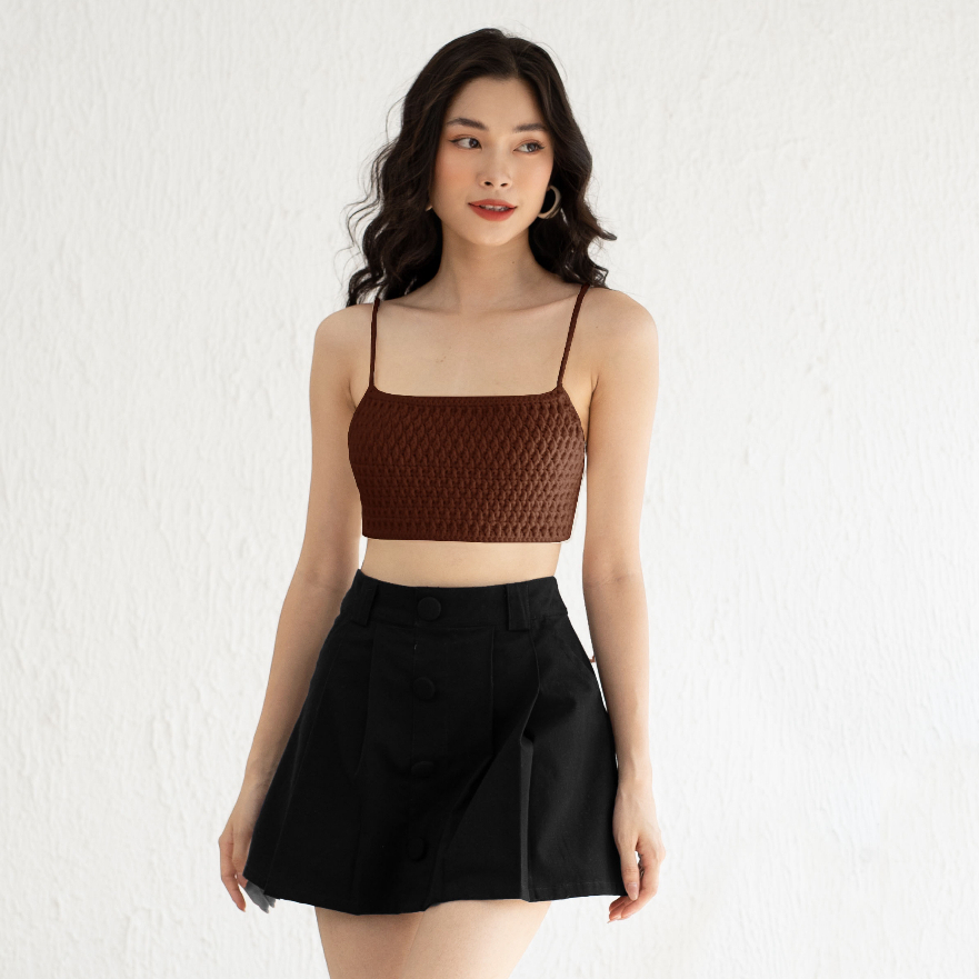 Áo bra đan len 2 dây, bra crotop len ngang cột dây nhiều màu HA1092