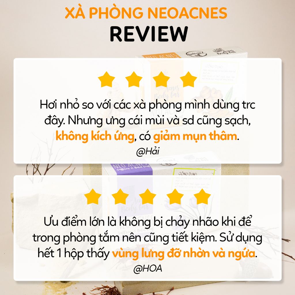Xà Phòng Nghệ Giảm Mụn Lưng, Thâm Mông, Trắng Da Nghệ Nano & Tràm Trà LA BEAUTÉ 75g