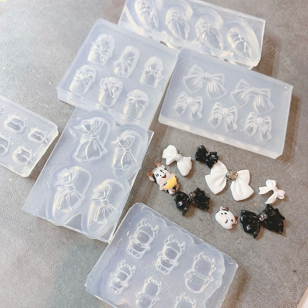 Khuôn silicon làm phụ kiện trang trí móng họa tiết chữ số 3D độc đáo