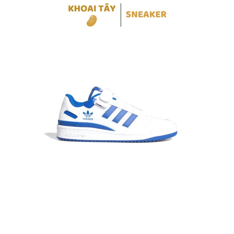 Giày Adidas Forum 84 Low White Blue - Giày Thể Thao Nam Nữ Adidas Quai Dán 3 Sọc Màu Xanh Dương Cực Êm Chân Full Box