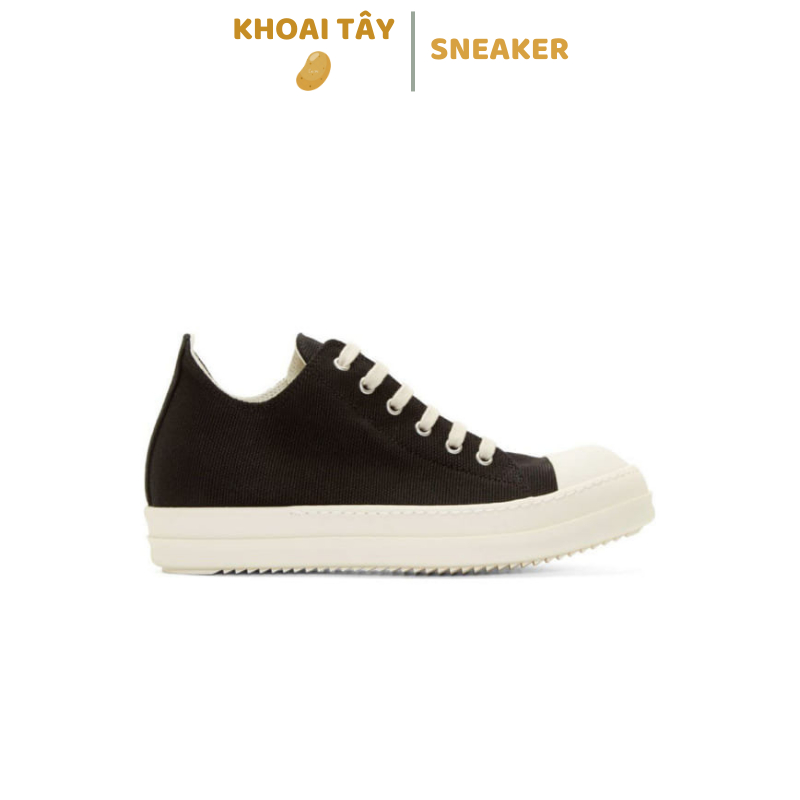 Giày Rick Owen Phlegethon Low - Giày Sneaker RO Vintage Trắng Đen Từ Vải Canvas Cao Cấp Cổ Thấp Full Size Nam Nữ