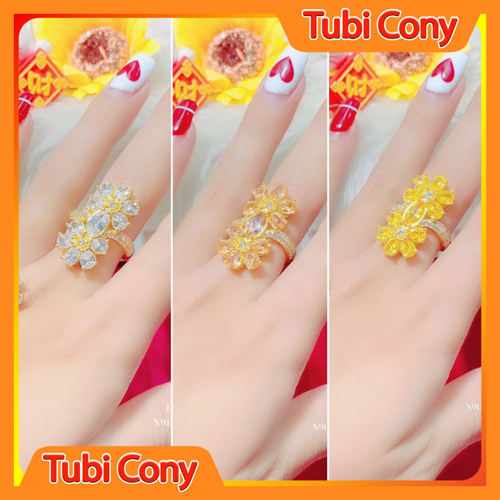 Nhẫn nữ mạ vàng phong cách thời thượng mẫu 156.0.33.02.180423