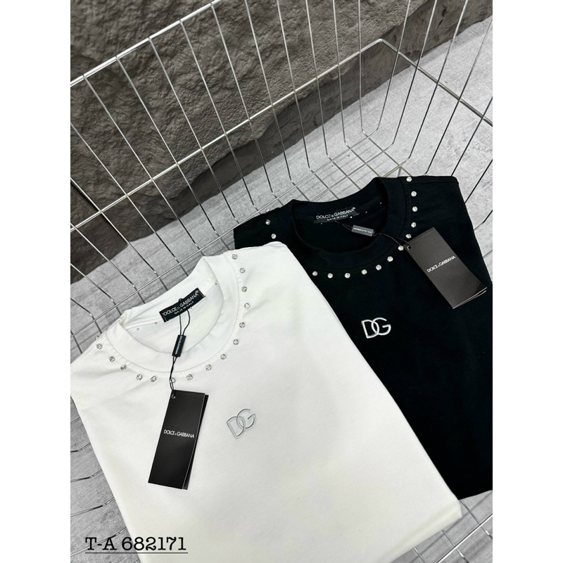 áo phông cổ tròn đính đá chất đẹp thời trang