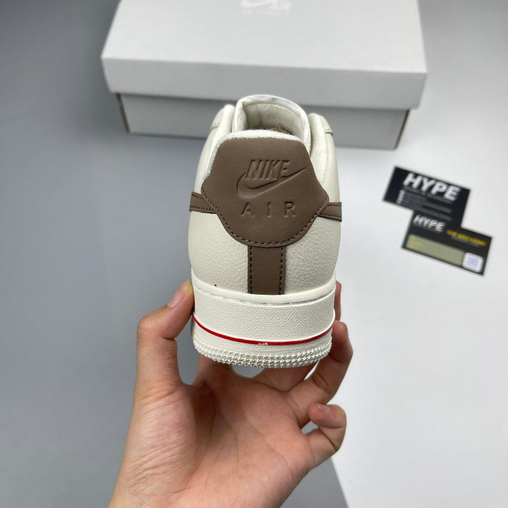 Giày Air Force 1 Low Premium White Brown  - Hype Sneaker | Phiên bản 1:1