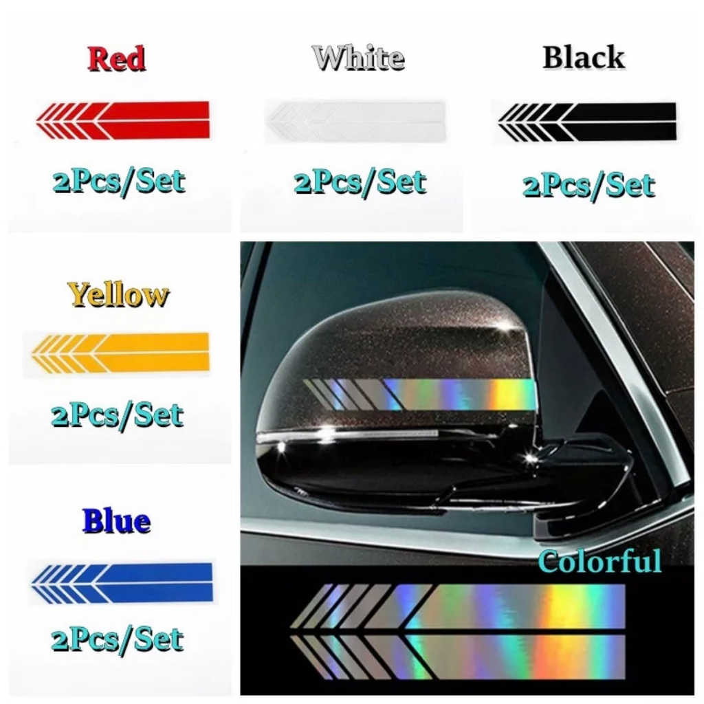 Set 2 miếng tem dán phản quang trang trí gương 5D thường chiếu hậu xe oto by Chất