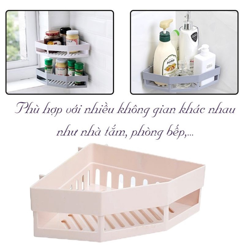 Kệ Góc Vuông Nhà Tắm Dán Tường Đựng Đồ Chịu Lực Đa Năng, Kệ Nhựa Kích Thước (18,5 x 6 x 27)cm Mẫu Mã Tinh Tế, Nhiều Màu