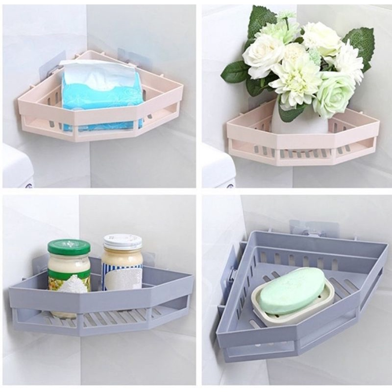 Kệ Góc Vuông Nhà Tắm Dán Tường Đựng Đồ Chịu Lực Đa Năng, Kệ Nhựa Kích Thước (18,5 x 6 x 27)cm Mẫu Mã Tinh Tế, Nhiều Màu