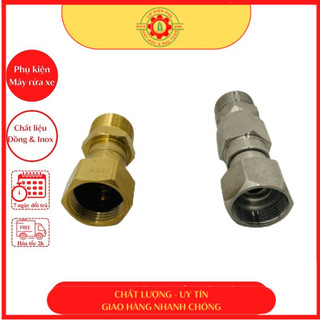 Khớp xoay chống xoắn dây phun xịt ren 22mm máy rửa xe áp lực cao | 1 đầu ren trong - 1 đầu ren ngoài