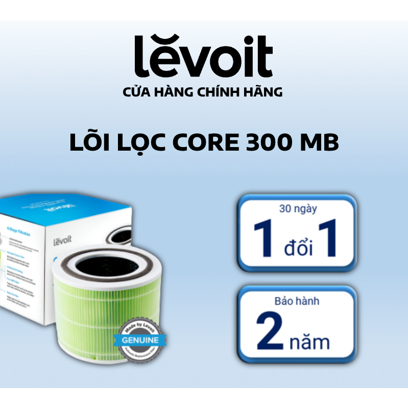 Lõi Lọc Nấm Móc Và Vi Khuẩn Cho Máy Lọc Không Khí Levoit Core 300 RF-MB | Bộ Lọc HEPA 3 Lớp | Hàng Chính Hãng