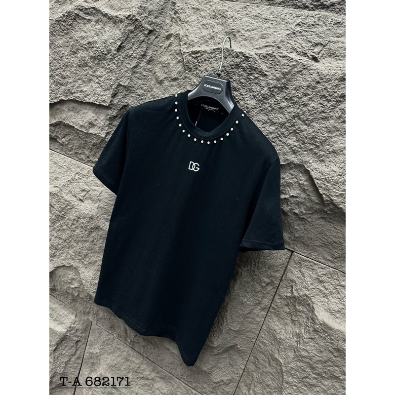 áo phông cổ tròn đính đá chất đẹp thời trang