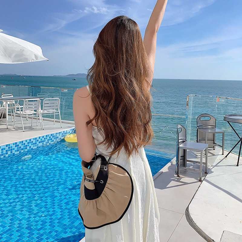 Mũ nửa đầu vành rộng TUMIE nón đi biển chống nắng chống tia UV có tag NICE DAY