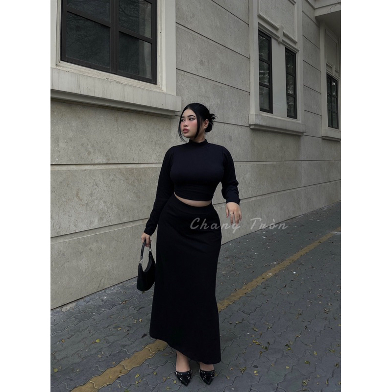 | Chang Tròn | Sét Chân váy + Áo croptop cổ cao Bigsize