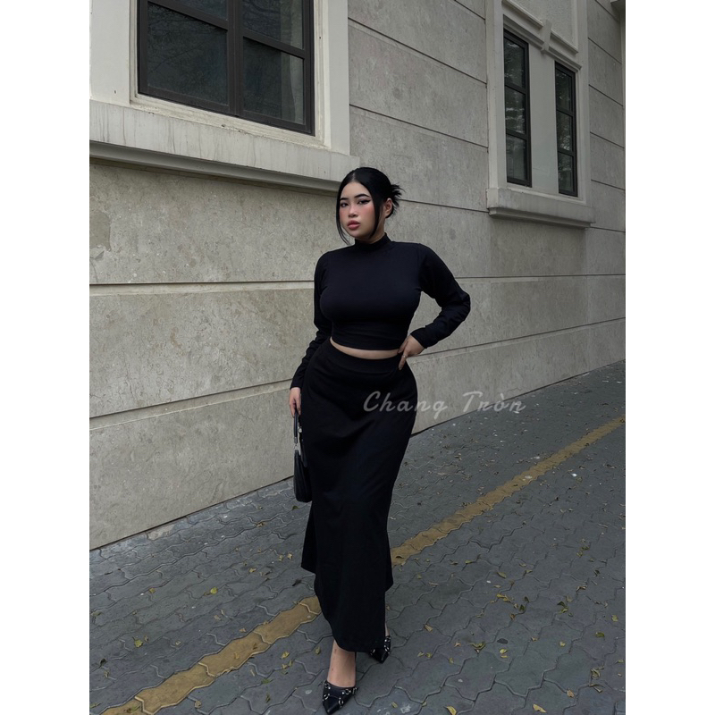 | Chang Tròn | Sét Chân váy + Áo croptop cổ cao Bigsize