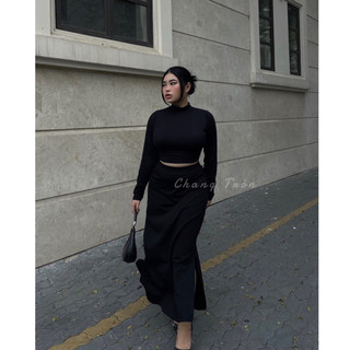 | Chang Tròn | Sét Chân váy + Áo croptop cổ cao Bigsize