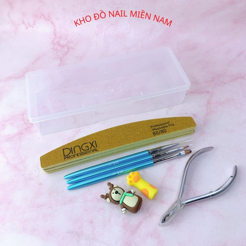 Hộp Đựng Cọ Nail Hộp Nhựa Đựng Dụng Cụ Chuyên Dụng Cho Thợ Nail