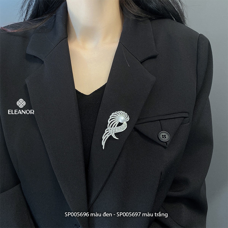 Ghim cài áo nam nữ đính ngọc trai nhân tạo Eleanor Accessories hình chiếc cánh đính đá phụ kiện thời trang 5696