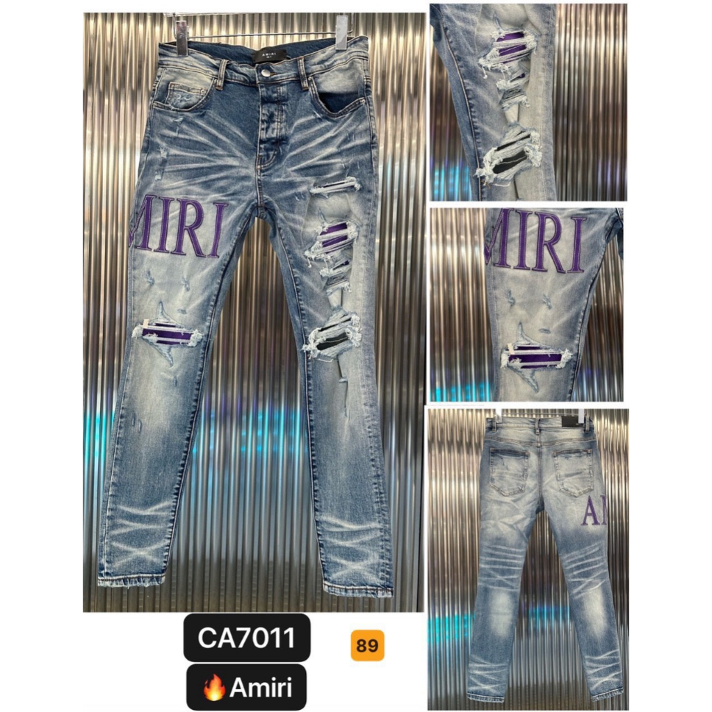 Quần Jean Nam Màu xanh kiểu rách in hoạ tiết chất vải denim, Quần bò nam ống côn nam co dãn nhẹ thoáng mát SOLOShop ms89