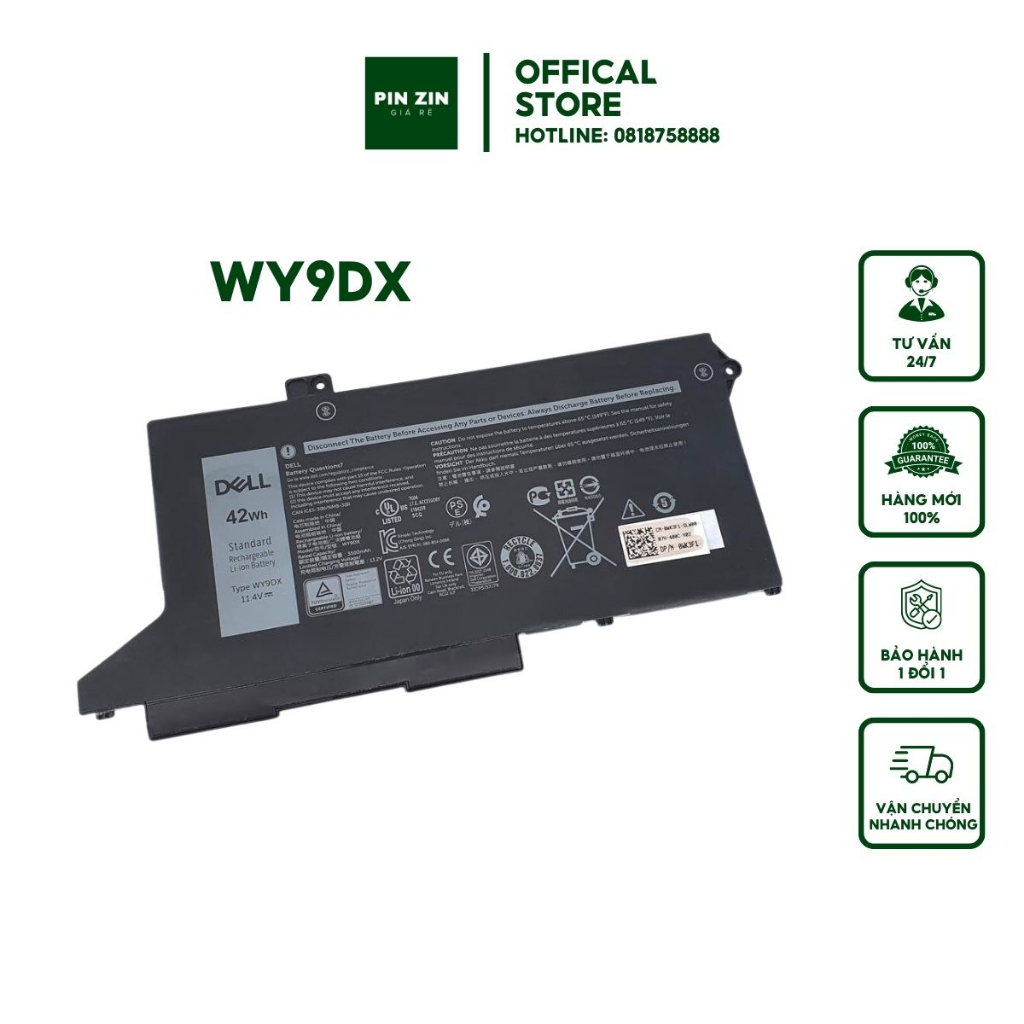 PIN MÁY TÍNH XÁCH TAY Dell Dell Latitude 5420 5520 42Wh WY9DX ZIN