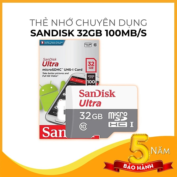 Thẻ Nhớ SanDisk Ultra 128G/64G/32G UHS-I - 100MB/s - Hàng Chính Hãng - Bảo hành 5 năm | BigBuy360 - bigbuy360.vn