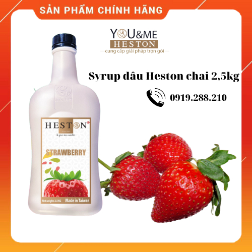 Siro/Syrup Dâu Heston Đài Loan Chai 2,5kg Làm Trà Trà Trái Cây Đủ Các Mùi Vị