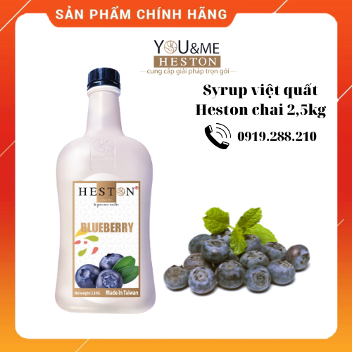 Siro/Syrup Việt Quất Heston Đài Loan Chai 2,5kg Làm Trà Trái Cây Đủ Các Mùi Vị