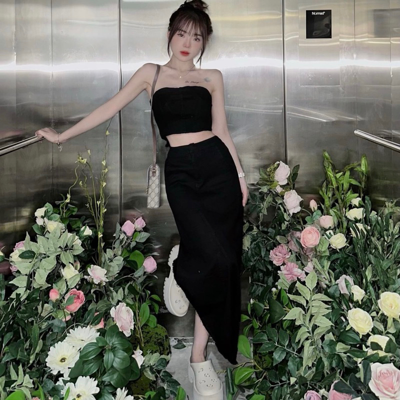 Chân Váy Midi Dáng Dài Tôn Dáng Tôn Eo Mã D01 SNUPI