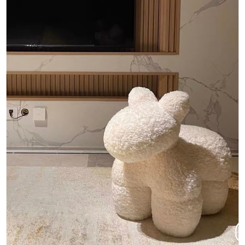 Pony Chair Len Lông Cừu, Ghế Thú Cưng Cao Cấp Decor 3 Màu