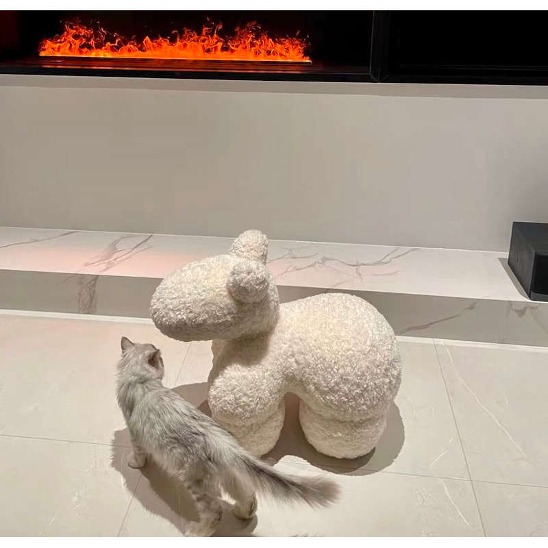 Pony Chair Len Lông Cừu, Ghế Thú Cưng Cao Cấp Decor 3 Màu