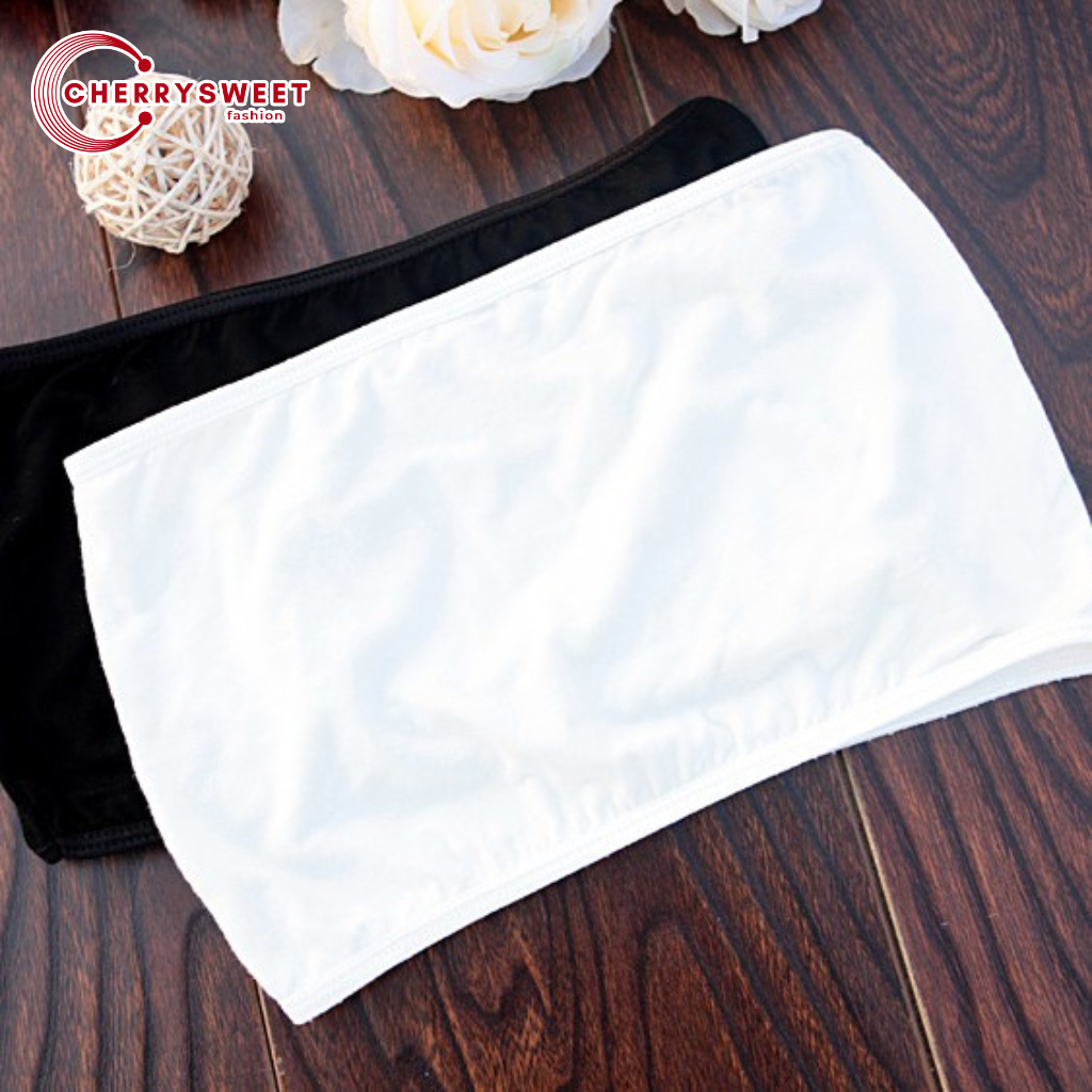 Áo ống cotton không dây CHERRYSWEET bra đúc su trơn siêu mềm mịn, co giãn tốt, chống chảy xệ V051 | BigBuy360 - bigbuy360.vn