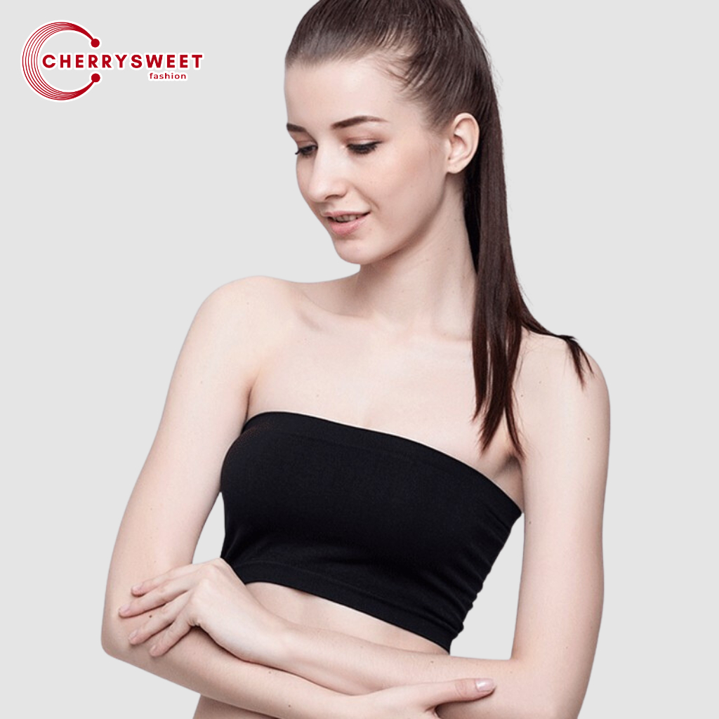Áo ống cotton không dây CHERRYSWEET bra đúc su trơn siêu mềm mịn, co giãn tốt, chống chảy xệ V051 | BigBuy360 - bigbuy360.vn