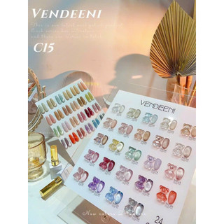 Sơn gel mắt mèo kim cương thạch set 24 màu vendeeni C15