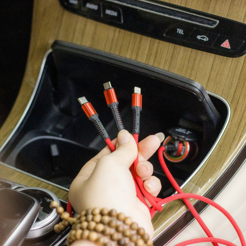 T.ẩu Sạc, Dây Sạc 3 Đầu PUGAN , Sạc Nhanh Điện Thoại Và Thiết Bị Điện Tử Trên Ô Tô Nhiều Công Suất | BigBuy360 - bigbuy360.vn